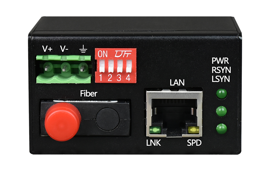 四海全讯5123-迷你型 工业轨式 1光1电百兆光纤收发器