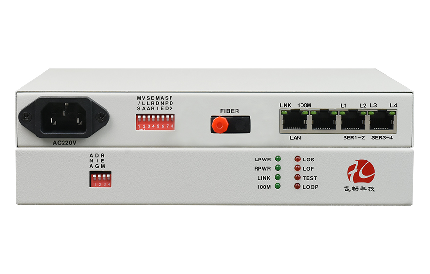 四海全讯5123-光纤-ETH+4RS232转换器（带宽2M）